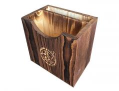 食之秀碳化木纸巾盒 实木加厚纸巾盒 抽纸盒