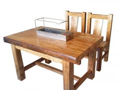 老榆木烧烤桌椅定做加工 烧烤店商用实木烧烤桌椅厂家直销